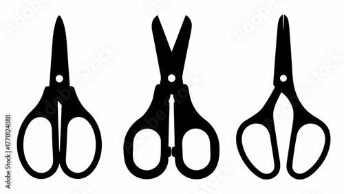 Crafting creativity with classic scissors in various positions, perfect for design projects, sewing, or school themes, ready for all your artistic endeavors