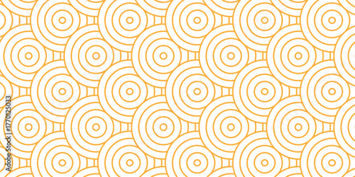 Overlapping abstract orange and yellow repeating overlap fabric floral ornament fashion abstract pattern creative textile design. seamless brown diamond geometric tiles background.	