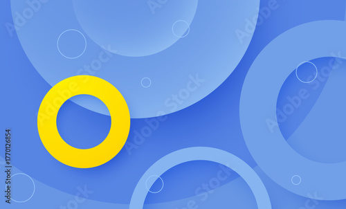 Abstract blue background with 3D circles and light design