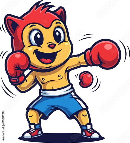 charming animal boxer delivers a cheerful punch with winning spirit, isolated on transparent background