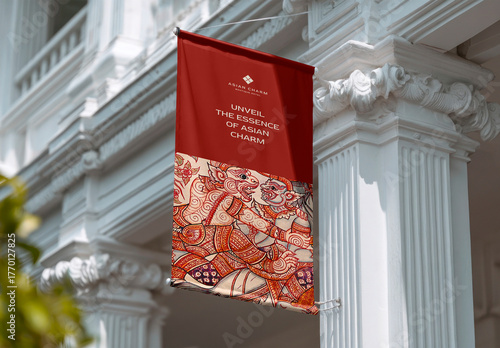 Elegant Asian Inspired Decorative Banner Mockup PSD
