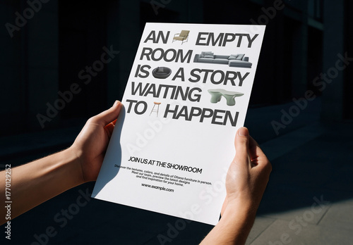 Minimalist Furniture Showroom Invitation Mockup