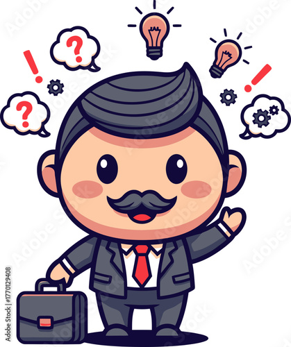 business strategist finds innovative solutions, sparking brilliant ideas for success, isolated on transparent background