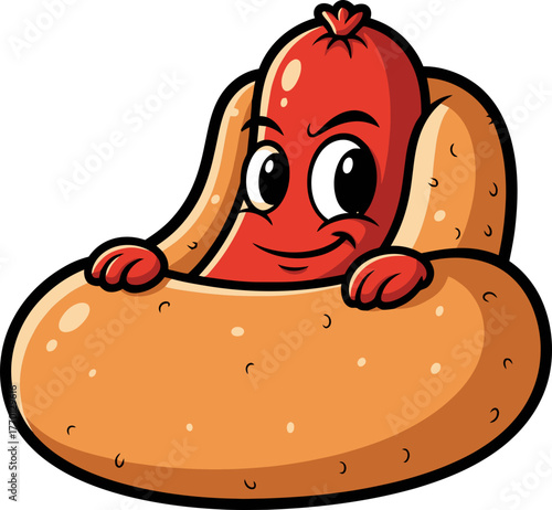 grinning sausage hero emerges, ready to deliver delicious fun always, isolated on transparent background