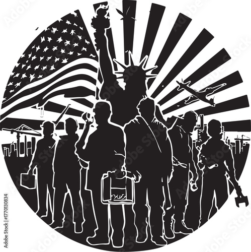 Worker Silhouette Vector Set