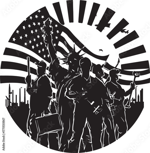 Worker Silhouette Vector Set