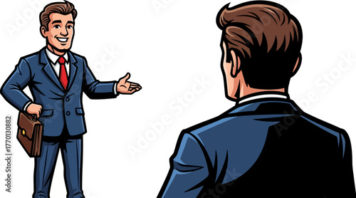 a confident greeting initiates successful business discussions and future ventures, isolated on transparent background