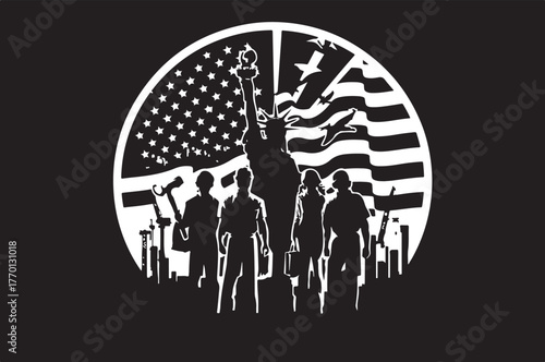 Worker Silhouette Vector Set