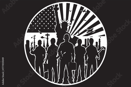 Worker Silhouette Vector Set