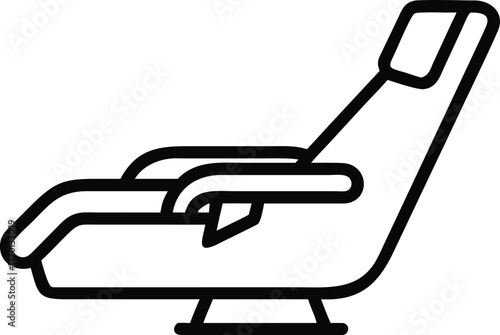 Black line art recliner chair on background furniture