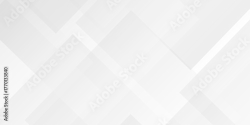 Abstract tech gradient white, gray creative triangle geometric technology space rectangle randomly arranged white line background. minimal paper web overlap presentation design.	