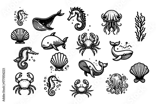 Sea Creatures icon set 