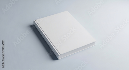 Blank White Hardcover Book Mockup on Clean Studio Background for Custom Design and Branding