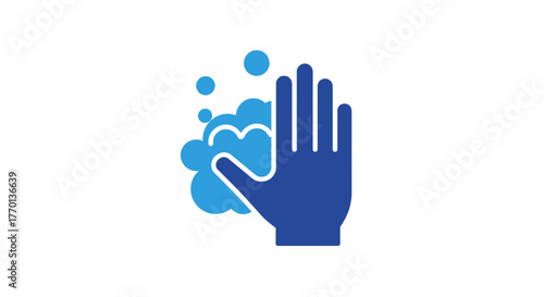 Hand washing concept icon for virus prevention and hygiene promotion