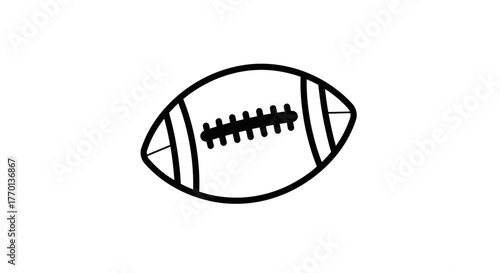 Line art illustration of an American football ball against a white background
