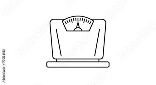 Line art vector illustration of a weight scale for health and fitness concept