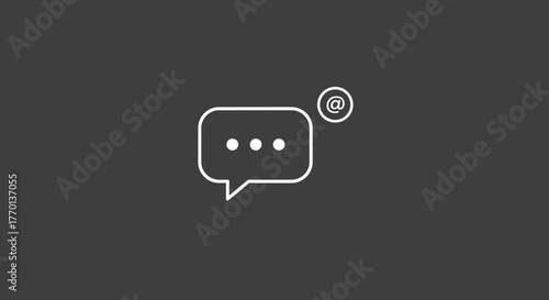 Minimalist Chat Bubble Icon with Email Notification for Digital Communication