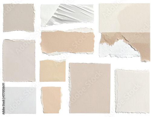 Realistic Torn Paper Texture PNG Set Collection – Ripped Edges and Transparent Background