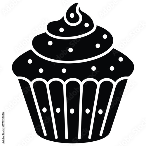 unique cupcake dessert vector icon