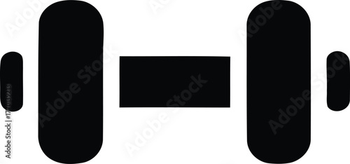 Weightlifting dumbbell equipment for fitness strength training and exercise vector illustration