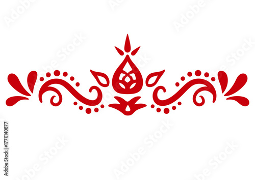 オリエンタル風デコレーションパーツ。手描きの装飾。