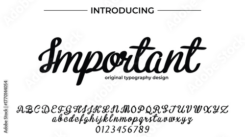 Important - Elegant Script Font for Smooth Handwritten Design and Creative Typography