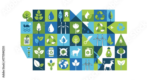Eco-Friendly Icons A Collection of Sustainable Symbols for Nature and Environmental Themes
