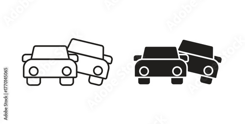 Accident icons, vector symbols. filled flat sign