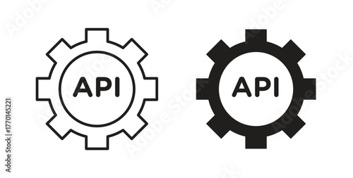 API icons, vector symbols. filled flat sign