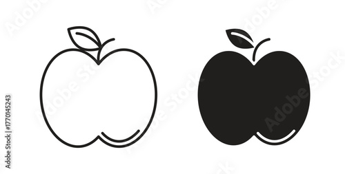 Apple icons, vector symbols. filled flat sign