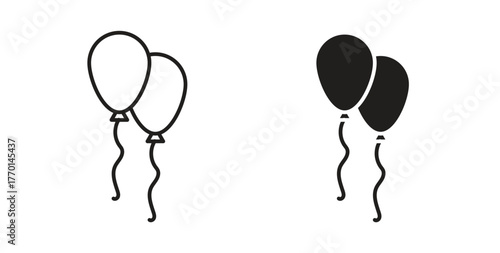 Balloon icons, vector symbols. filled flat sign