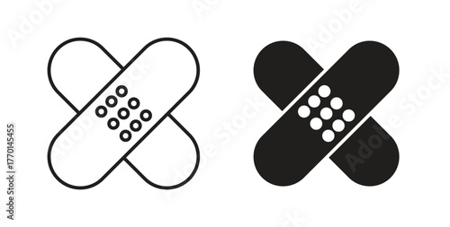 Band aid icons, vector symbols. filled flat sign