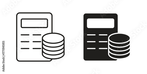 Budget icons, vector symbols. filled flat sign