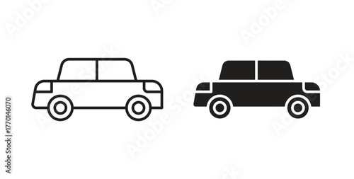 Car icons, vector symbols. filled flat sign
