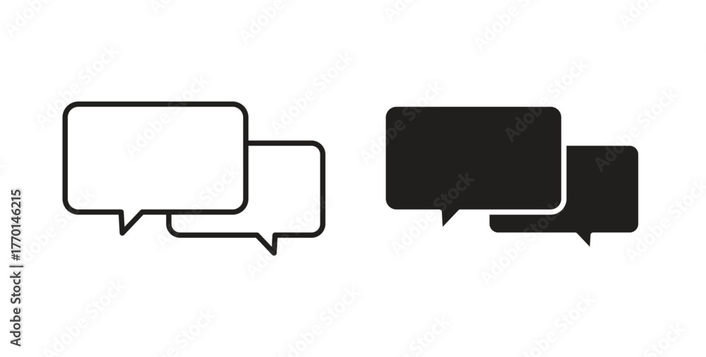 Fototapeta premium Chat bubble icons, vector symbols. filled flat sign