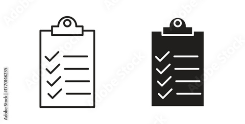 Checklist icons, vector symbols. filled flat sign