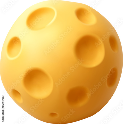 3d Full Moon with Crater