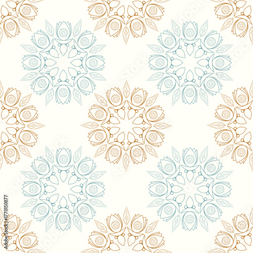 Mandala pattern textile ornament. Traditional ethnic motifs. Spa and meditation, relaxation. Perfect for fabric and textiles, wallpaper, and packaging design.