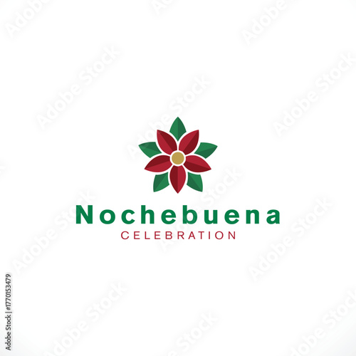 Nochebuena Celebration Poinsettia Flower Emblem