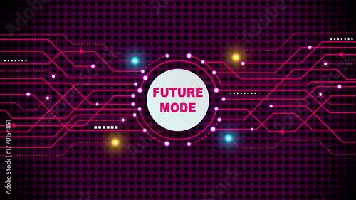 Wallpaper Mural Futuristic digital circuit board network connections glowing neon lines data flow abstract background technology concept future mode innovation digital transformation network Torontodigital.ca