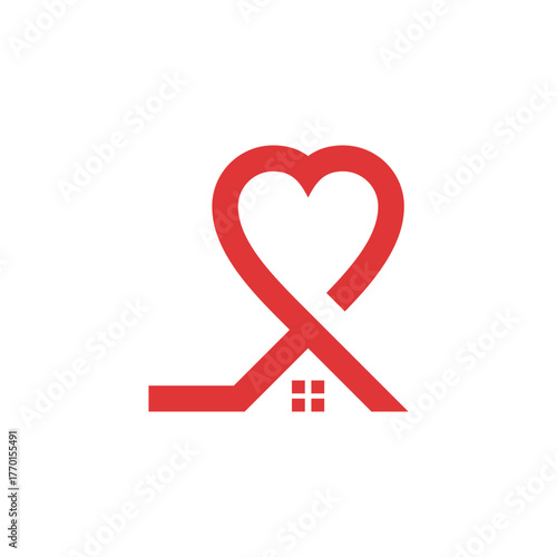 home love concept logo design vector template