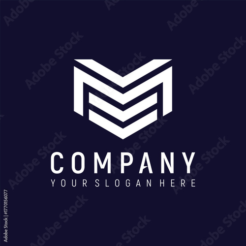 letter MV concept logo design vector template