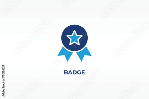 BADGE vector, icon or logo sign isolated symbol illustration