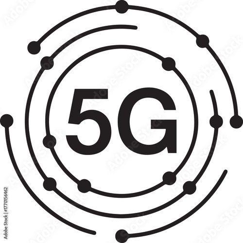 5G vector icon representing next generation wireless network technology and high speed mobile internet connectivity