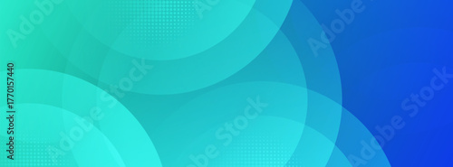 Vibrant Abstract Banner with Overlapping Circles and Halftone Effects