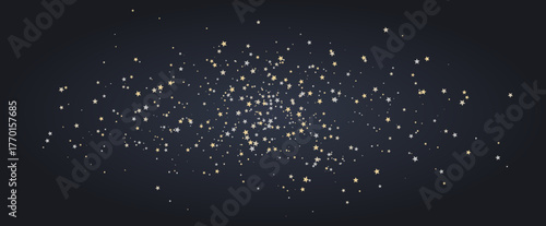 Dunkelblauer Hintergrund mit kleinen Sternchen und Punkten in sanftem gold und silber