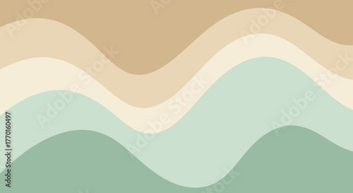 Abstract background with flowing wavy lines in a soothing, muted earth-toned color palette.