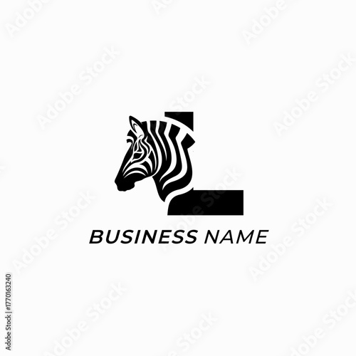 design logo combine letter L and zebra