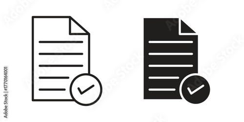 Accept document icon in line design. Simple icon vector