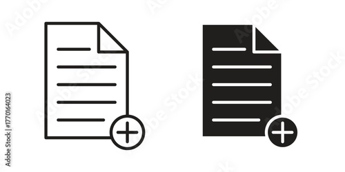 Add document icon in line design. Simple icon vector